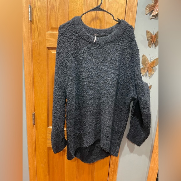 FREE PEOPLE Black Teddy Sweater Tunic S - Picture 5 of 6